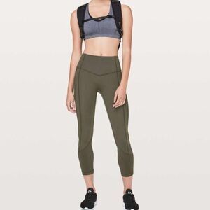 Lululemon Pace Rival Crop 22” Leggings – Dark Olive – Size‎ 4